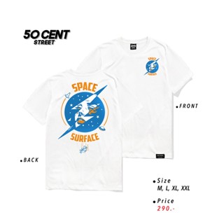 Tee Fifty Cent &amp;#174; เสื้อยืด แขนสั้น ลาย Nasa สีขาว เสื้อยืดผู้ชาย เสื้อยืดชาย M, L, XL, 2XL  ts