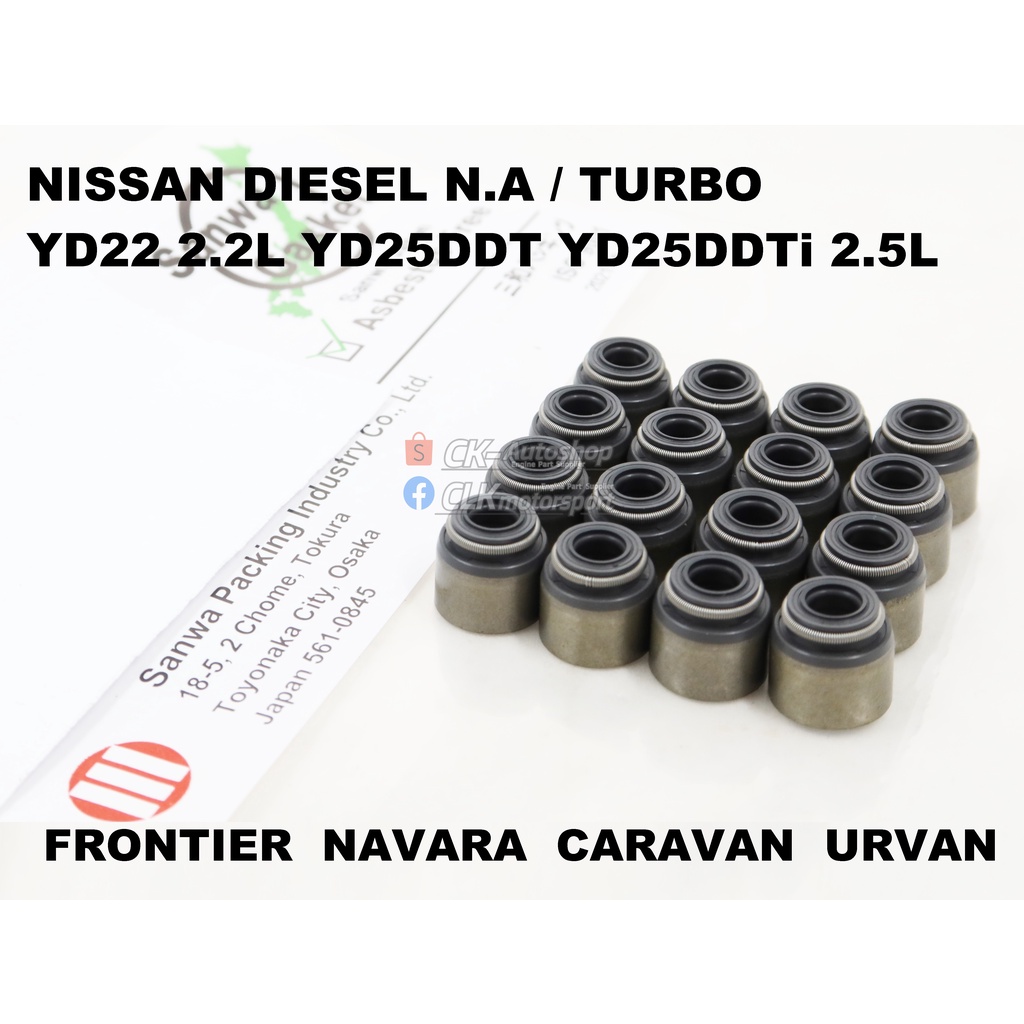 SANWA Japan Viton Valve Seal - Nissan YD22DDT YD25DDT YD25DDTi Navara D40 D23 Frontier D22 NP300 AD 