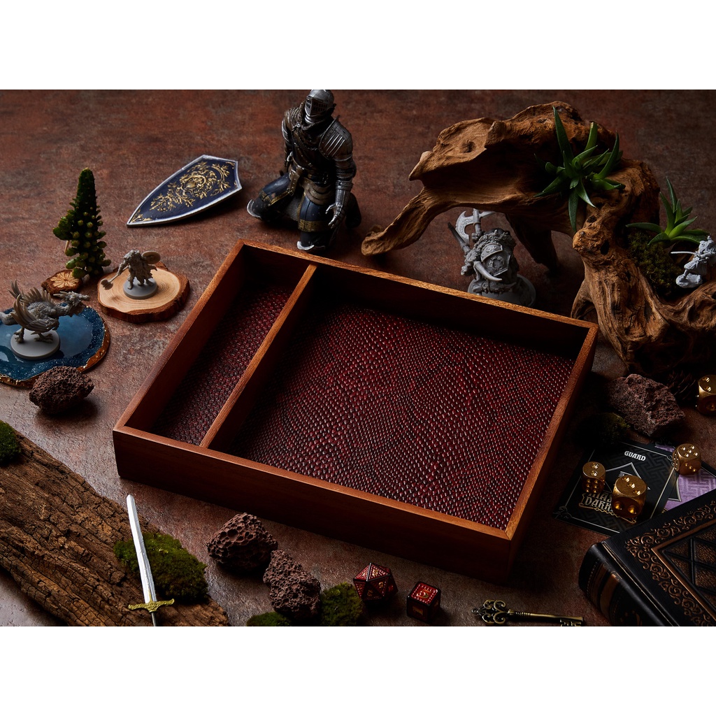DND Dice Tray (Product does not include dice) | Dice Tray | Red Scale | Dungeons and Dragons Dice | 