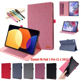 For Xiaomi Mi Pad 5 Pro 12.4 2022 Smart Tablet Case Folio Leather Wallet Case Stand Cover