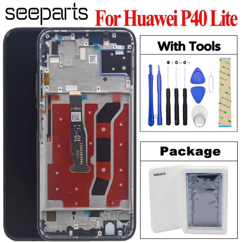 100% Tested Well For HUAWEI P40 Lite Display With Frame Replacement Screen Nova 6 SE JNY-AL10 LCD P4