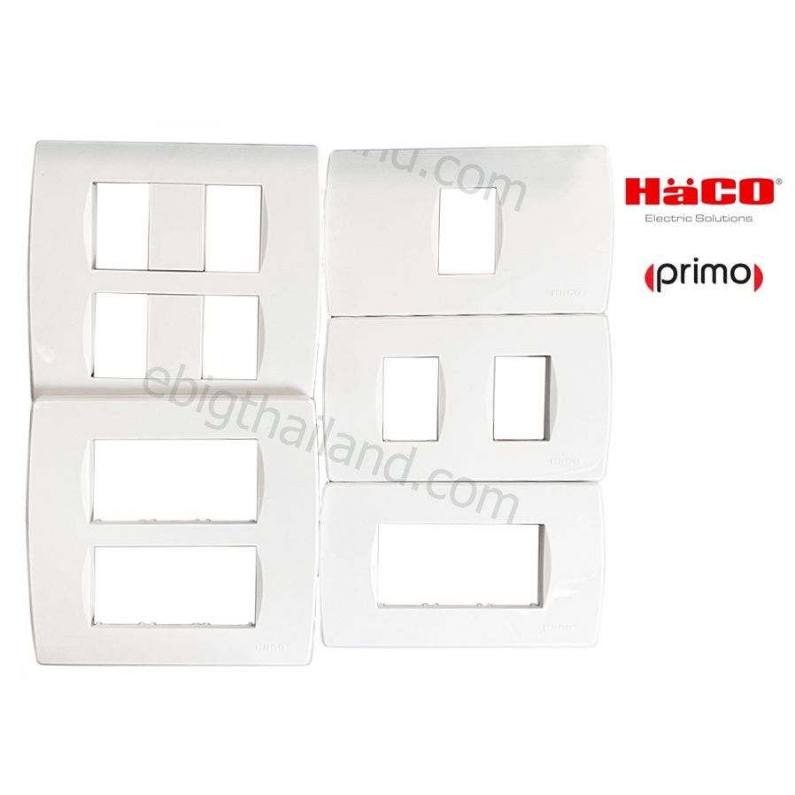 Haco ฝาสีขาว 1-6 ช่อง รุ่น PRIMO ใช้กับ WIDE SERIES ได้
