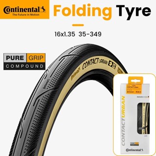 Continental ยางล้อรถจักรยาน 16 นิ้ว 16X1.35 BMX 349 ขอบสีเหลือง สําหรับรถจักรยานแบบพับ