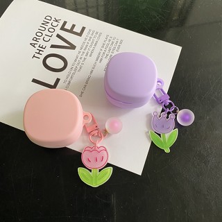 เคสซิลิโคน ลายดอกไม้น่ารัก พร้อมพวงกุญแจ สําหรับ Samsung Galaxy buds 2 Pro buds Live buds Pro