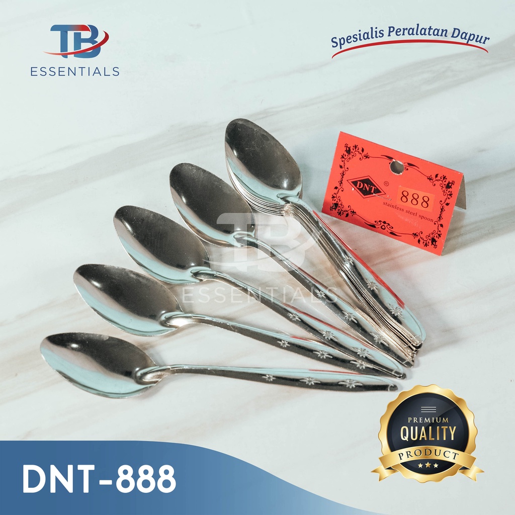 TB ESSENTIALS - TB SPOON / DNT 888 PLAIN STAINLESS STEEL TABLE SPOON (12PCS)