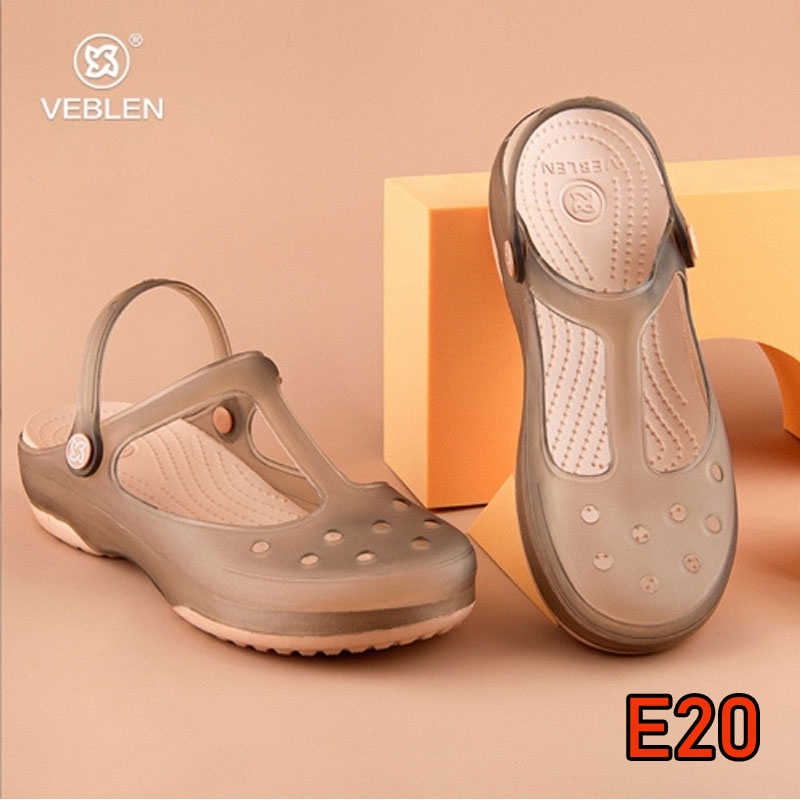 รองเท้าหุ้มปลายนิ้ว E20 สีน้ำตาล-ดำใส นุ้มนุ่ม ใส่สบาย กันลื่นเยี่ยม ใส่ขับรถดีเยี่ยม