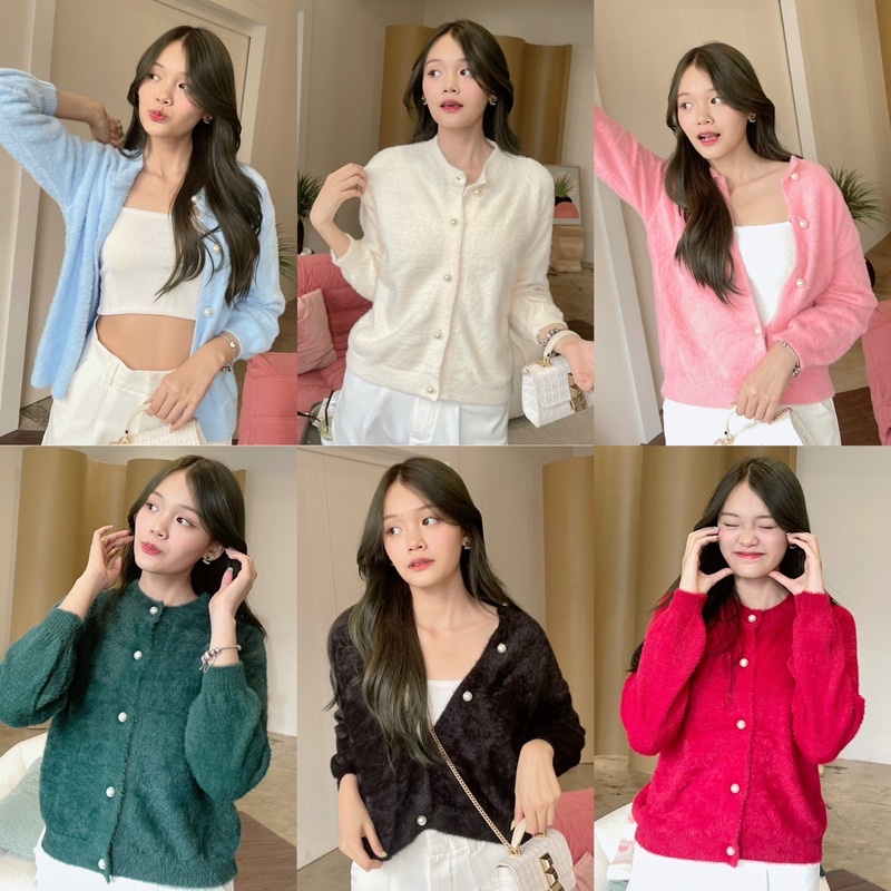 BEMYCHIC เสื้อกันหนาวไหมพรมคาร์ดิแกน รุ่น snowy