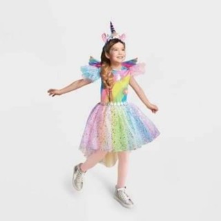 ชุดแฟนซี คอสตูม Halloween Light Up Rainbow Unicorn Halloween Costume Dress.