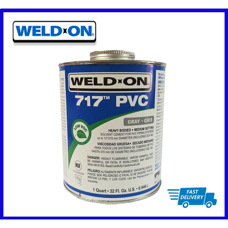 กาวทาท่อ WELD ON 717 PVC, UPVC GREY ขนาด 0.946 L.