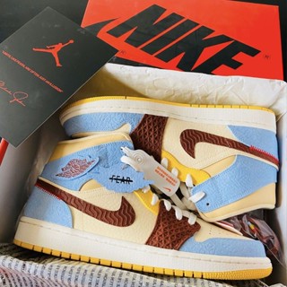 ☊รองเท้าผู้ชาย aj1 รองเท้าผ้าใบ Dunk สูง NIKE air Jordan1