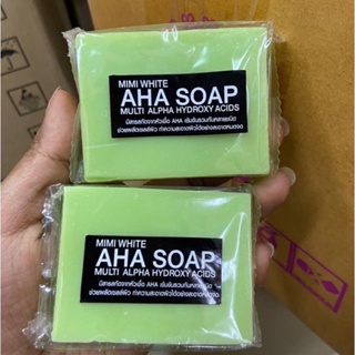 สบู่ AHA white soap สีเขียว (ไม่มีกล่อง)