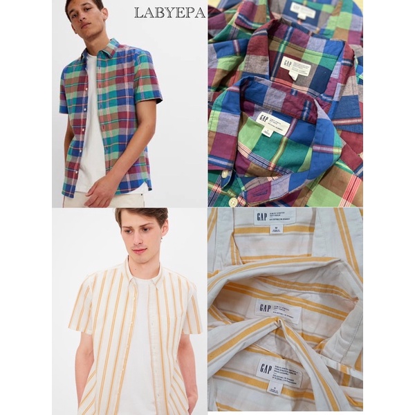 GAP SLIM FIT STRETCH💯เสื้อเชิ้ตคอปกแขนสั้น