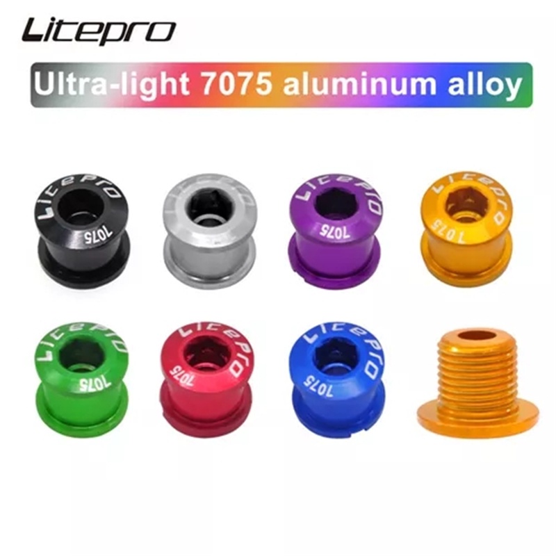 Litepro ชุดจานหน้ารถจักรยานเสือภูเขา สกรูน็อต 8.5 มม. 6.5 มม. 1 ชิ้น สําหรับรถจักรยานเสือภูเขาแบบพับ