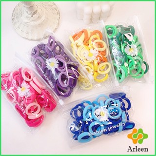 Arleen ที่รัดผมเด็ก ที่รัดผมไนลอน สีสันสดใส  สีลูกกวาด 50 เส้น / ซอง childrens hair tie