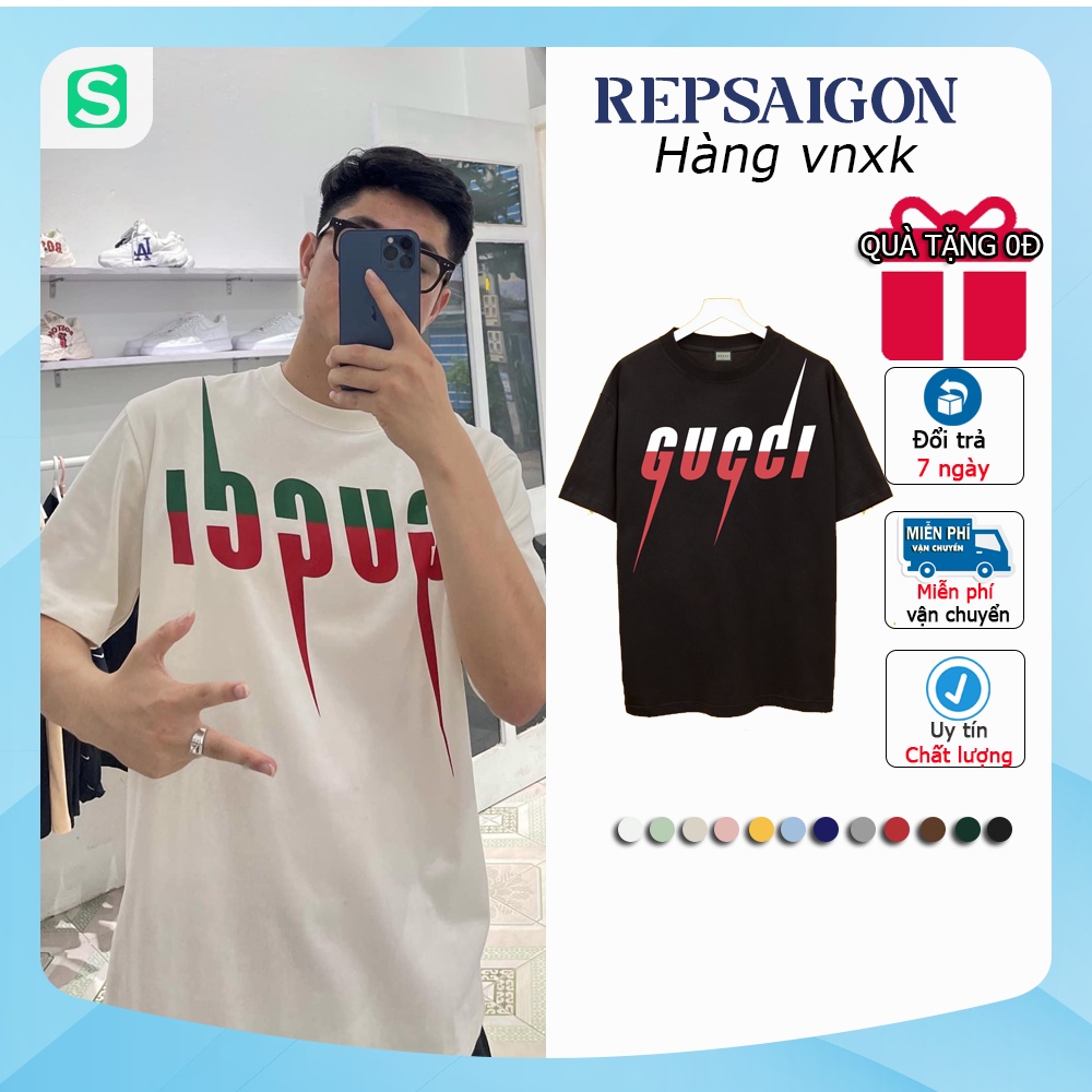 เสื้อยืด guccl สินค้ามาตรฐาน Full Stamp เสื้อยืด guccl Thunder - repsaigon