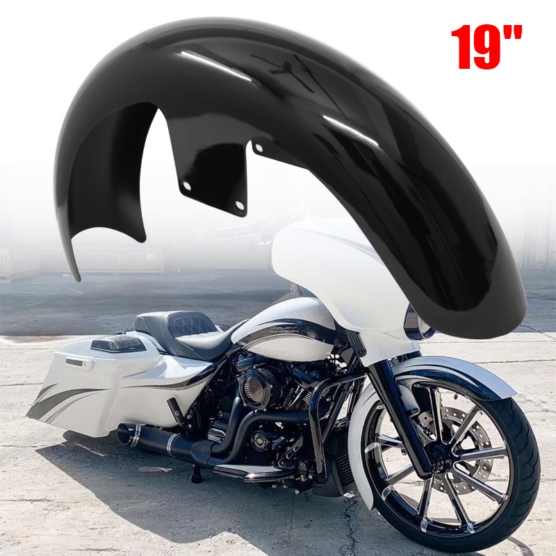 Motorcycle Bright Black 19" Wrap Front Fender For Harley Touring Road King Electra Glide Street Road King Glide Ult