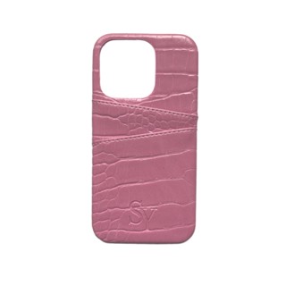 SAYA - LADY PINK CROC CARDHOLDER CASE (iPhone 14 Series, 13 Series, 12 series, 11 series)