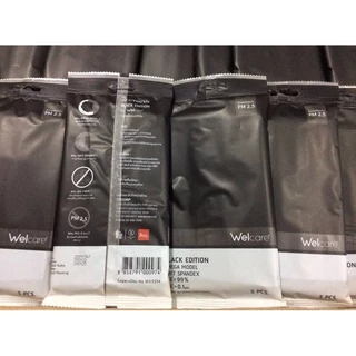Welcare Mask Black Edition หน้ากากอนามัยสีดำ บรรจุแพ็คละ 5 ชิ้น Exp.31-10-2028