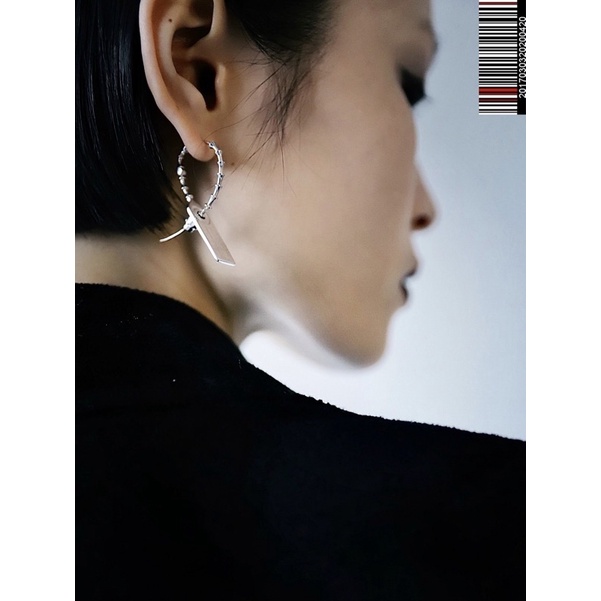 (ส่งทันที)🔥Sale🔥ต่างหูโลหะรูปซิปแท็ก MEIPIN TANG Metal Zip Tag Earring พร้อมส่ง 1 ชิ้น
