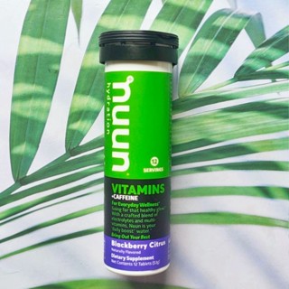 (Nuun®) Hydration Vitamins + Caffeine, Blackberry Citrus 12 Tablets อิเล็กโทรไลต์ วิตามิน + คาเฟอีน แบบเม็ดฟู่