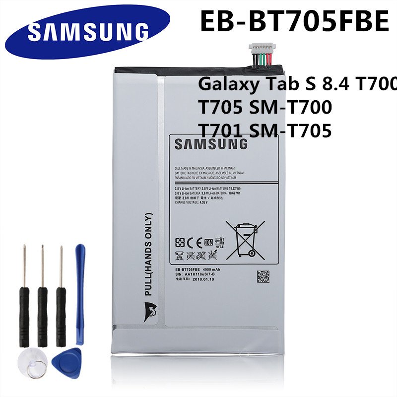 100% Original แท็บเล็ตแบตเตอรี่ EB-BT705FBC EB-BT705FBE สำหรับ Samsung GALAXY Tab S 8.4 SM-T700 SM-T