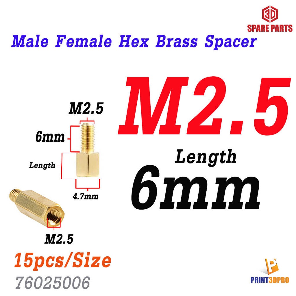 M2.5 Screw Nut Hex Brass Male Female Standoff Board Pillar Hexagon Thread PCB Motherboard Spacer Nut Hollow Column 15...