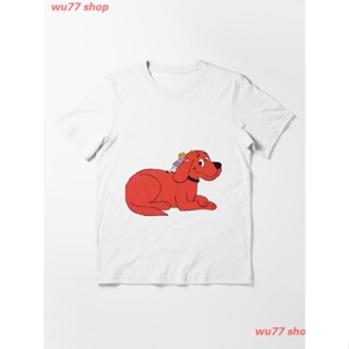 New Clifford The Big Red Dog 2 Essential T-Shirt ผู้หญิง ดพิมพ์ลาย เสื้อยืดผ้าฝ้าย คอกลม cotton แฟชั่น sale Unisex