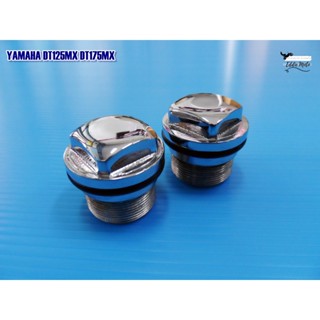 YAMAHA DT125MX DT175MX FRONT FORK TOP KNOP SET PAIR  // ฝาปิด ตะเกียบหน้า ชุบโครเมี่ยม