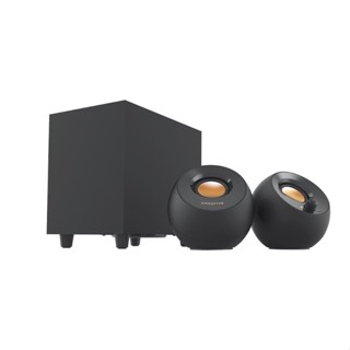 SPEAKER (ลำโพง) CREATIVE PEBBLE PLUS 2.1 (BLACK) (รับประกัน 1 ปี)