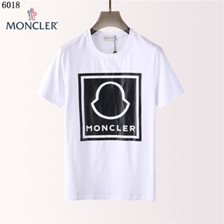 เสื้อยืดแขนสั้น ผ้าฝ้ายแท้ ระบายอากาศได้ดี พิมพ์ลาย Moncler label สําหรับผู้ชาย และผู้หญิงสามารถปรับแต่งได้