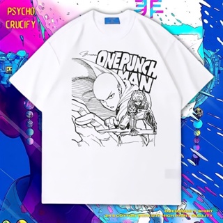 เสื้อยืดโอเวอร์ไซซ์ พิมพ์ลาย Psycho Crucify One Punch Man | หินล้างทําความสะอาด | เสื้อเชิ้ต Saitama | เสื้อยืด ขนาดใหญ่