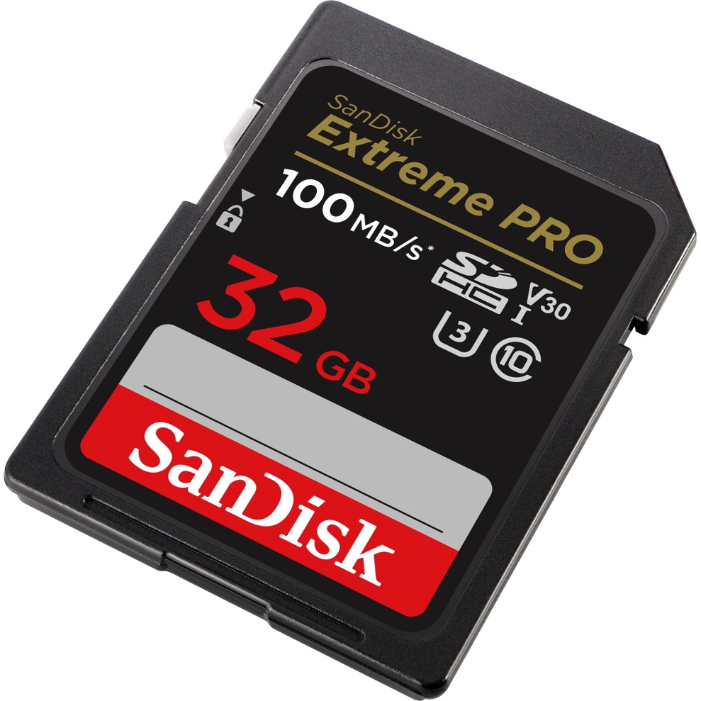 SanDisk Extreme Pro SDHC, SDXXO 32GB, U3, C10, V30, UHS-I, 100MB/s R, 90MB/s W, 4x6, Lifetime Limited ME6-000973