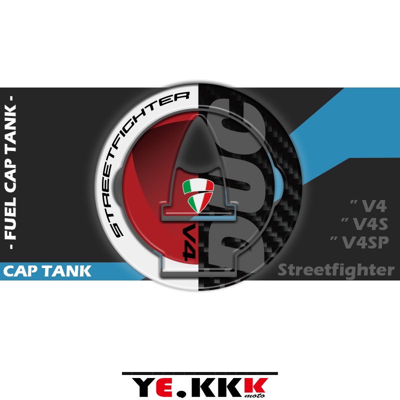 For Ducati Streetfighter V4 V4S V4SP V2 3D Fuel Tank Cap Sticker Fuel Cap Decal New 2018-2023 Red an