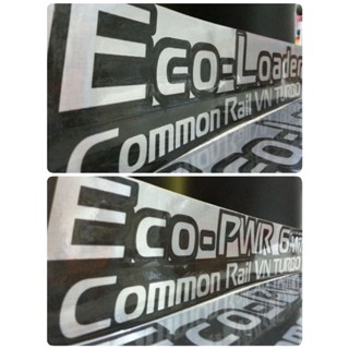 สติ๊กเกอร์แบบดั้งเดิมรถ ติดข้างประตู NISSAN NAVARA คำว่า Eco Loader Common Rail TURBO VN TURBO Eco-PWR 5AT 6MT sticker