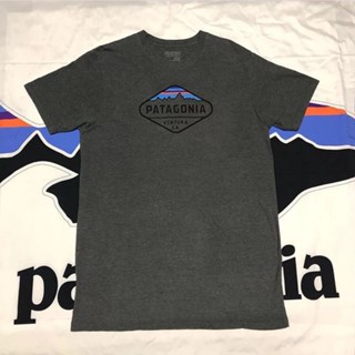 เสื้อวินเทจผญ เสื้อยืดแขนสั้น ผ้าฝ้าย พิมพ์ลาย Patagonia ทรงหลวม สไตล์เรโทร สําหรับผู้ชาย และผู้หญิง