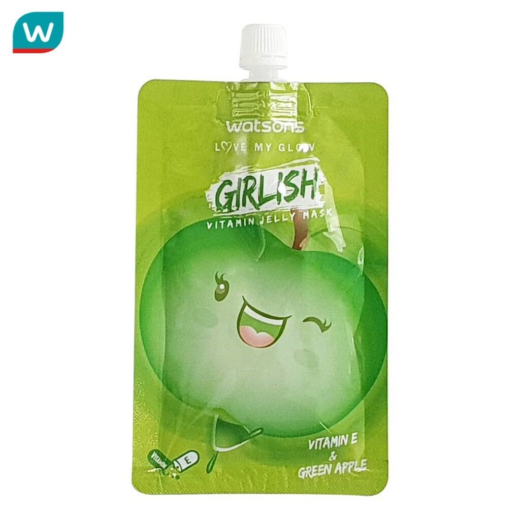 Watsons วัตสัน เกิร์ลลิช วิตามิน เจลลี่ มาส์ก วิตามิน อี แอนด์ กรีน แอปเปิ้ล