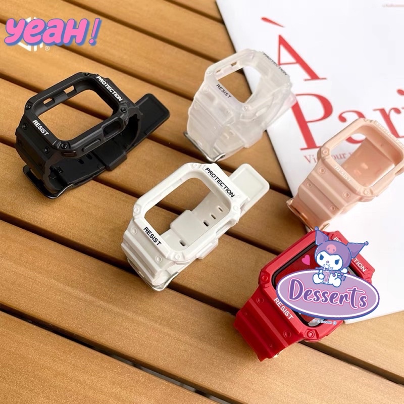 พร้อมส่ง รุ่นใหม่ Rugged สายนาฬิกาพร้อมเคสใน ตัวใช้ได้กับ Smart Watch 8 7 6 5 4 3 2 1 Se HW8Max X8Pr