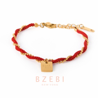 BZEBI สร้อยข้อมือเชือกทอมือ สีแดง สร้อยข้อมือ สร้อยข้อมือผู้หญิง กำไลข้อมือ นําโชค เครื่องประดับ สําหรับผู้ชาย ผู้หญิง 966b