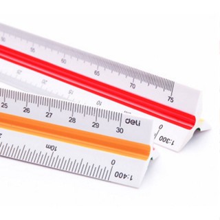 Deli 8930 Triangular Scale ไม้บรรทัด สเกล สามเหลี่ยม ไม้สเกล