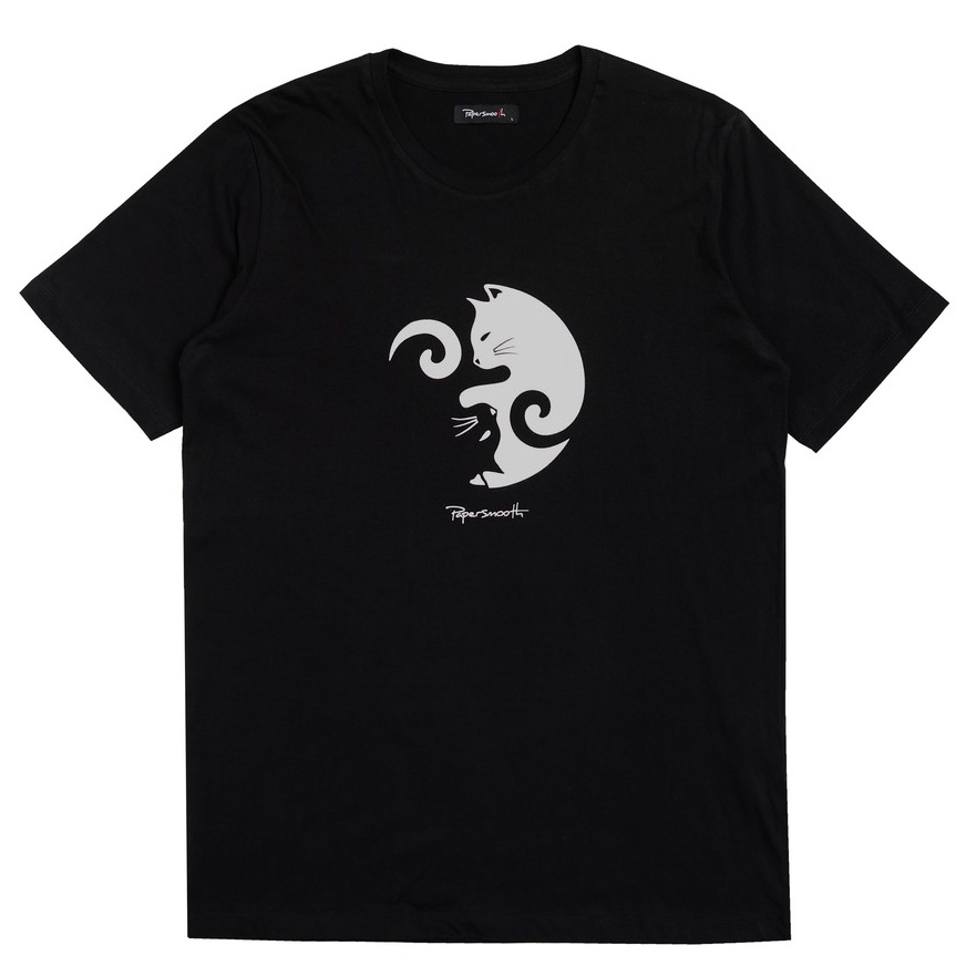 [HOT] PAPERSMOOTH เสื้อยืด Yin Cat Yang Black
