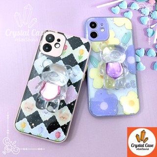 เคสมือถือ Oppo A5 2020 A16 A31 A53 TPU ขอบสีกันเลนส์กล้องกากเพชรกริตเตอร์ ฟรี Griptok หมี