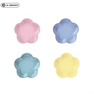 Le Creuset เซรามิคจานตื้นชุดช้อนส้อมจาน Western Plate Gradient Petal Fruit Plate