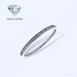 Malai Gems แหวนเพชร แหวนแถว เงินแท้ 925 เคลือบทองคำขาว ประดับเพชรสวิส CZ รุ่น 071-1RI56418 แถมกล่อง แหวนเงินแท้ แหวนเงิน