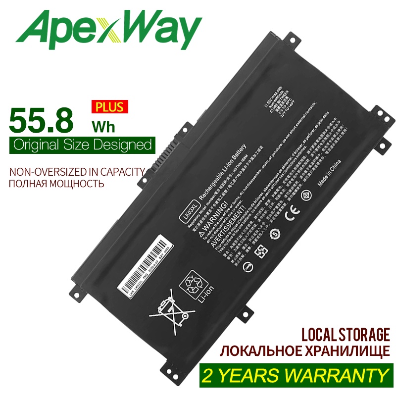 11.55V 55.8WHLK03XL Laptop Battery For HP envy 15 x360 15-bp 15-cn TPN-W127 W128 W129 W132 HSTNN-LB7