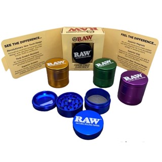 Raw grinder 4 layers Grinder Raw x Santa Cruz Shredder ที่บด เครื่องบดสมุนไพร ที่บด ขนาด 50 มม ที่บด Raw Silver Metal