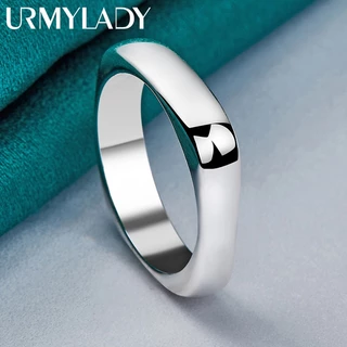Urmylady แหวนเงินแท้ 925 ทรงกลม เรียบหรู เครื่องประดับแฟชั่น สําหรับผู้หญิง ผู้ชาย งานหมั้น งานแต่งงาน