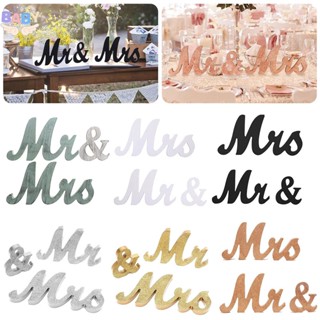 ป้ายไม้ รูปตัวอักษร Mr and Mrs ขนาดใหญ่ สําหรับตกแต่งบ้าน คริสต์มาส ปาร์ตี้ Shopcyc8542