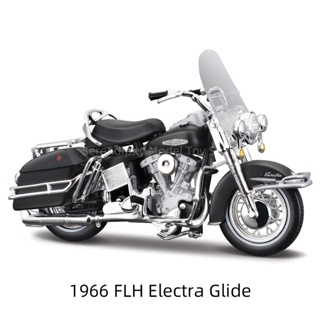 โมเดลรถจักรยานยนต์ Maisto 1:18 1966 FLH Electra Glide Die Cast Vehicles ของเล่นสําหรับเด็ก