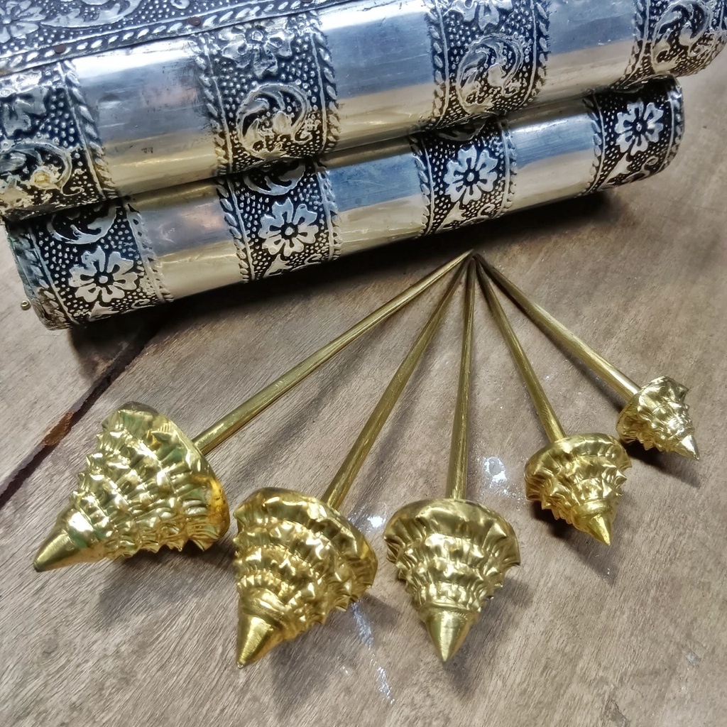 ปิ่นปักผมแม่แจ่ม วัสดุทองเหลืองแท้ Handmade โบราณล้านนาดั้งเดิม งานทำมือ เครื่องประดับงานแต่งงาน