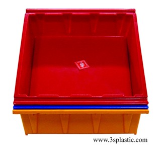 ลังทึบสลับซ้อน ขนาด 51.5 x 53.5 x 15.5 cm. HDPE